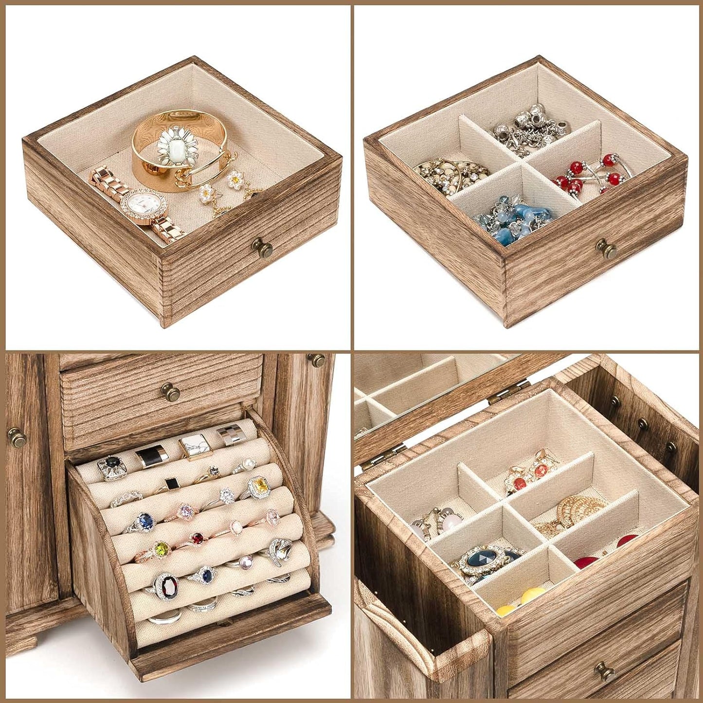 Emfogo - Joyero para mujer, cajas de joyería y organizadores de mad...
