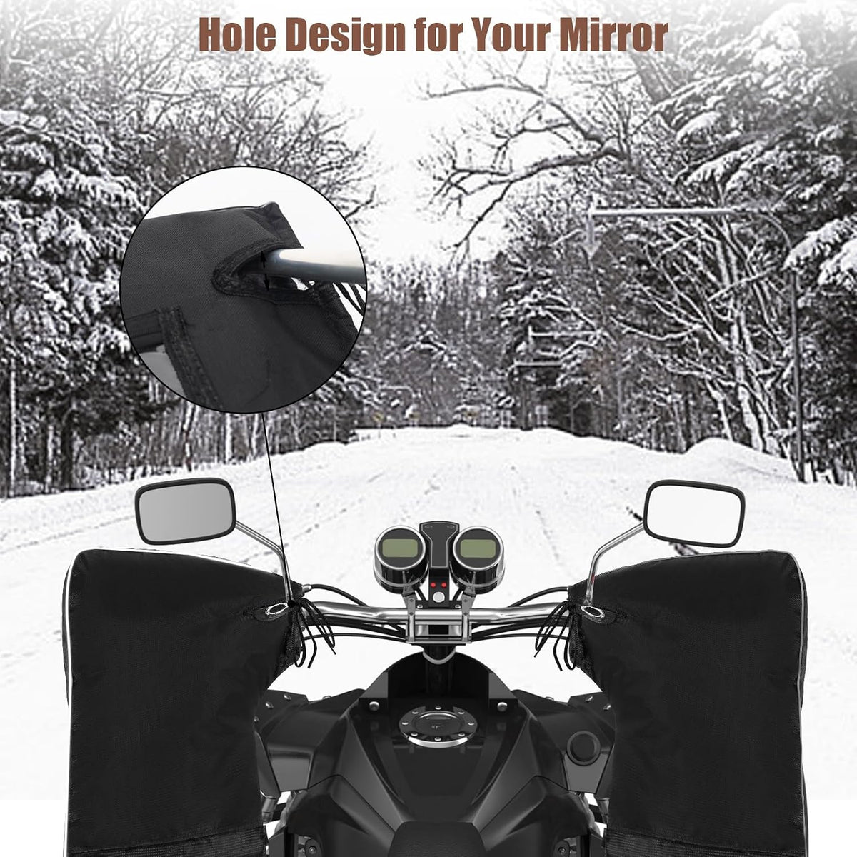 YUNVI ATV Hand Muffs Accesorios de invierno para ATV, guantes imper...