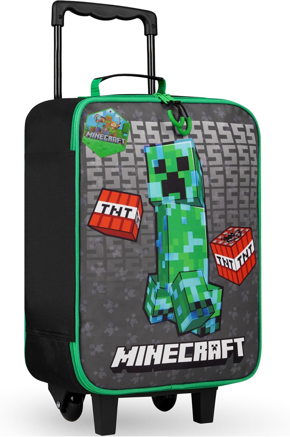 Minecraft - Maleta plegable con ruedas para niños, bolsa de viaje p...