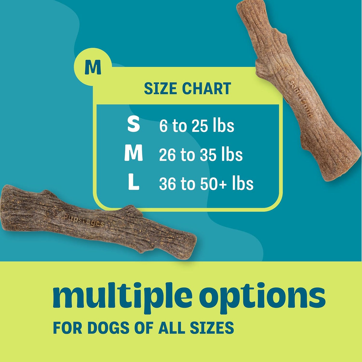 Outward Hound Dogwood juguetes para masticar de madera duradera par...