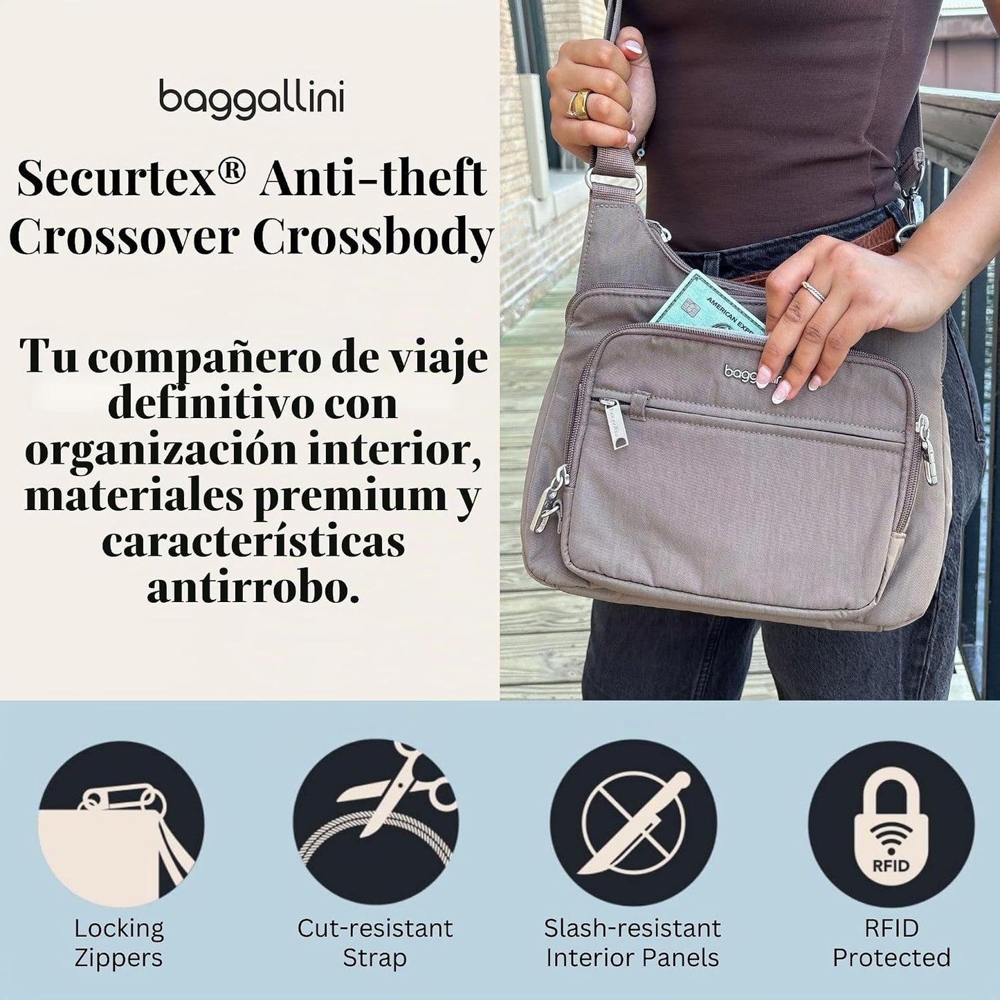 Baggallini Securtex Bandolera cruzada antirrobo 11\u201Dw X 8.5\u20...