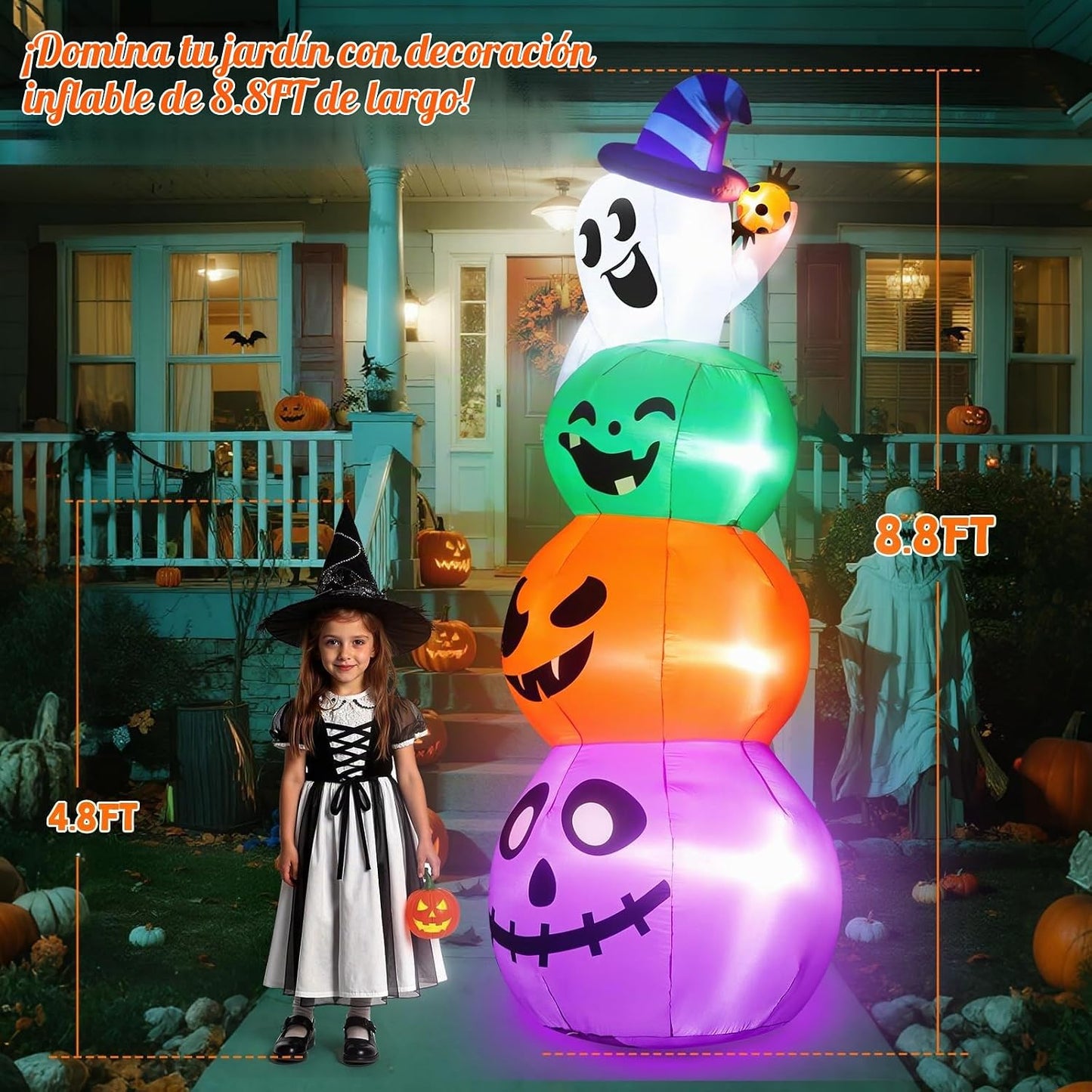 LOYO Decoraciones inflables de Halloween para exteriores, fantasmas...