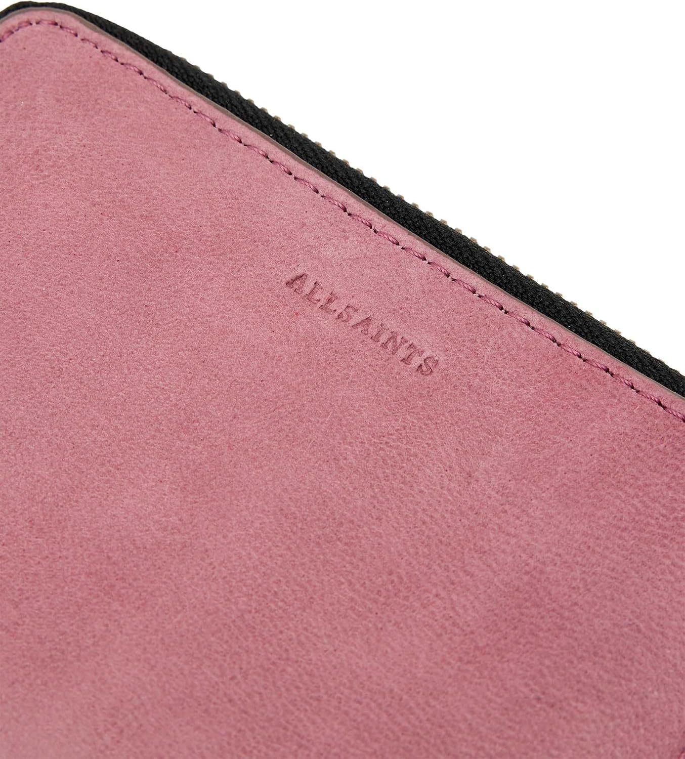 AllSaints Cartera con cremallera hexagonal Lena, Rosado (Raspberry...
