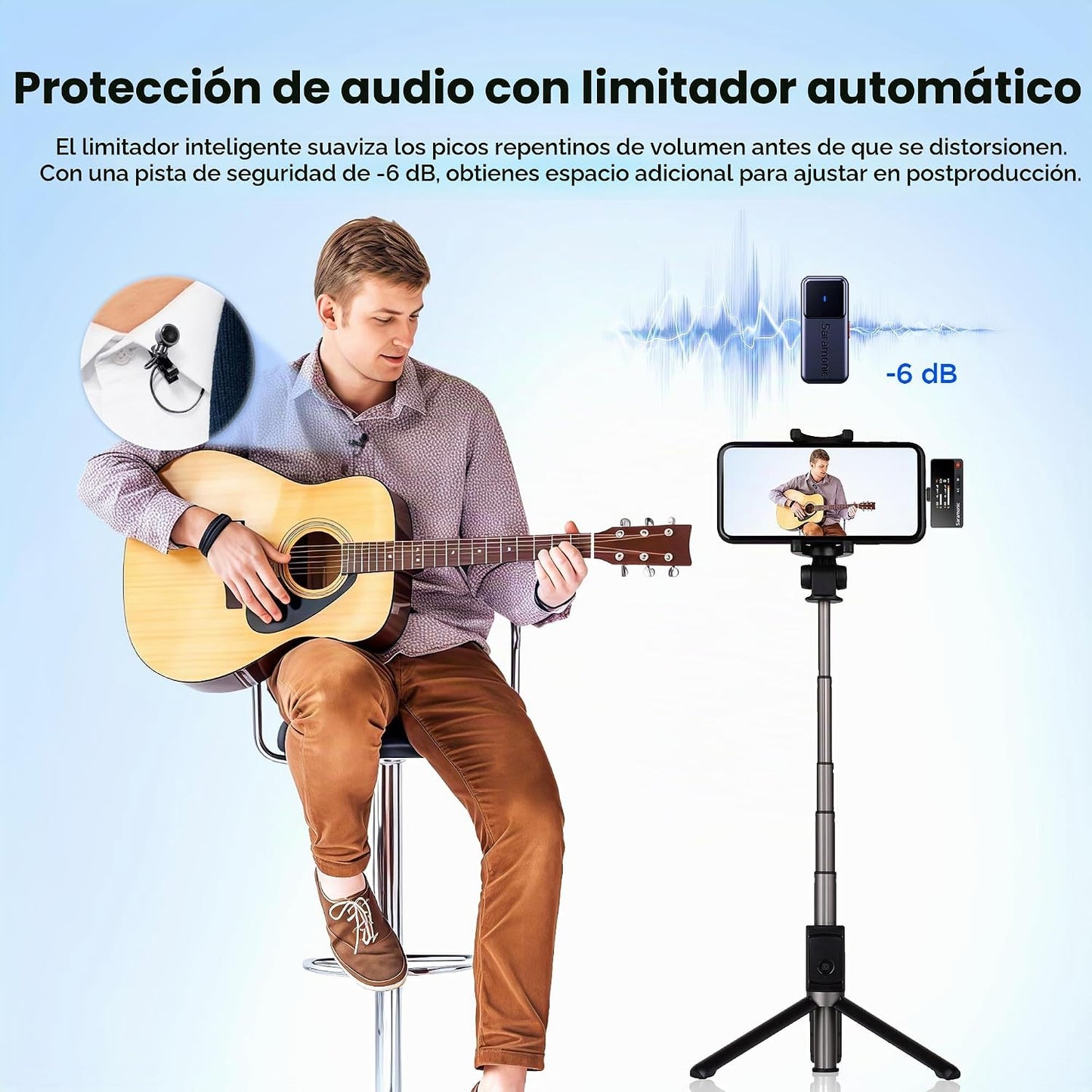 Saramonic Micrófonos Lavalier inalámbricos de aire para iPhone\/cám...