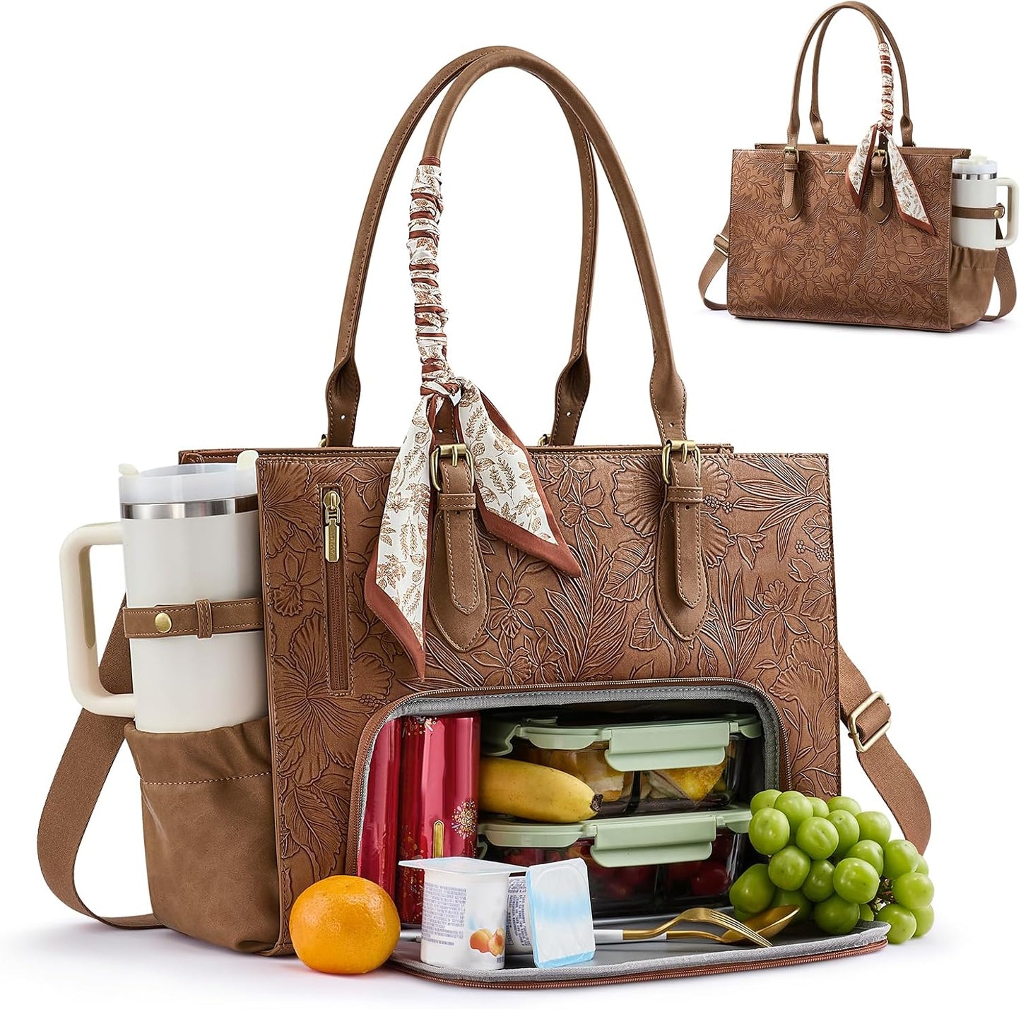 LOVEVOOK Bolsa de almuerzo para mujer, bolsa para laptop de 15.6 pu...