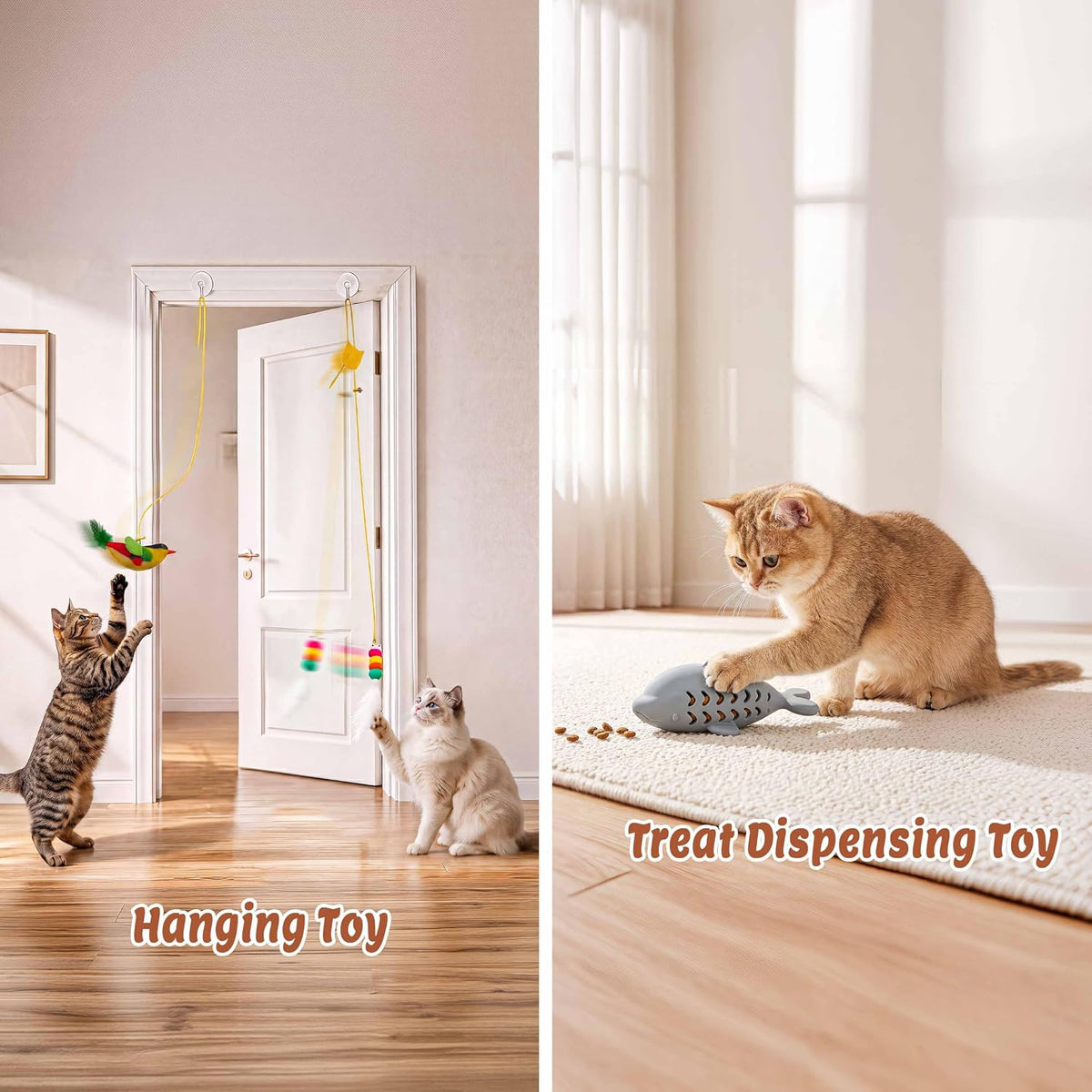 MOYMO 21 juguetes interactivos para gatos de interior, caja de romp...