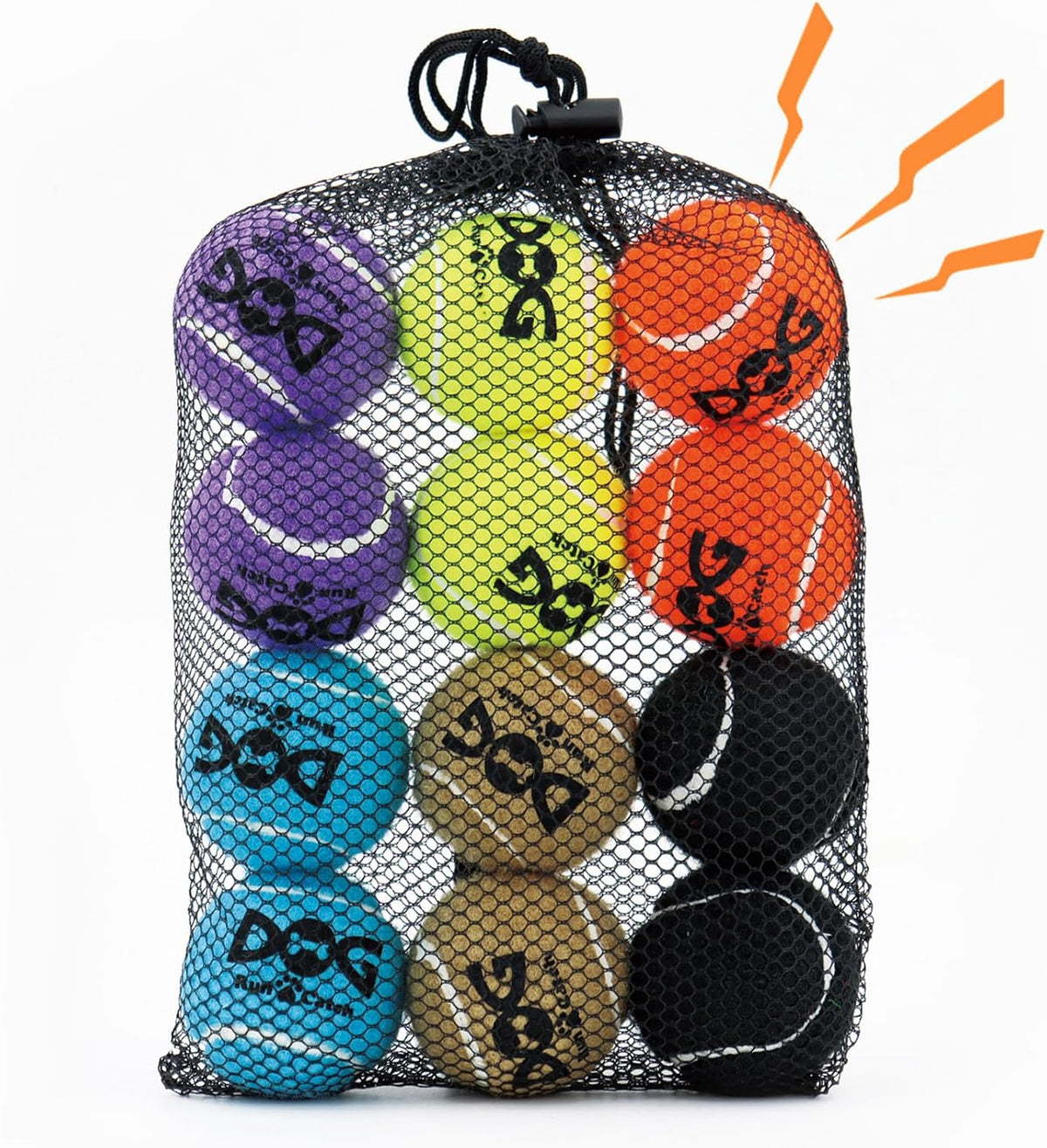 Pelotas de tenis para perros INSUM, paquete de 12 pelotas coloridas...