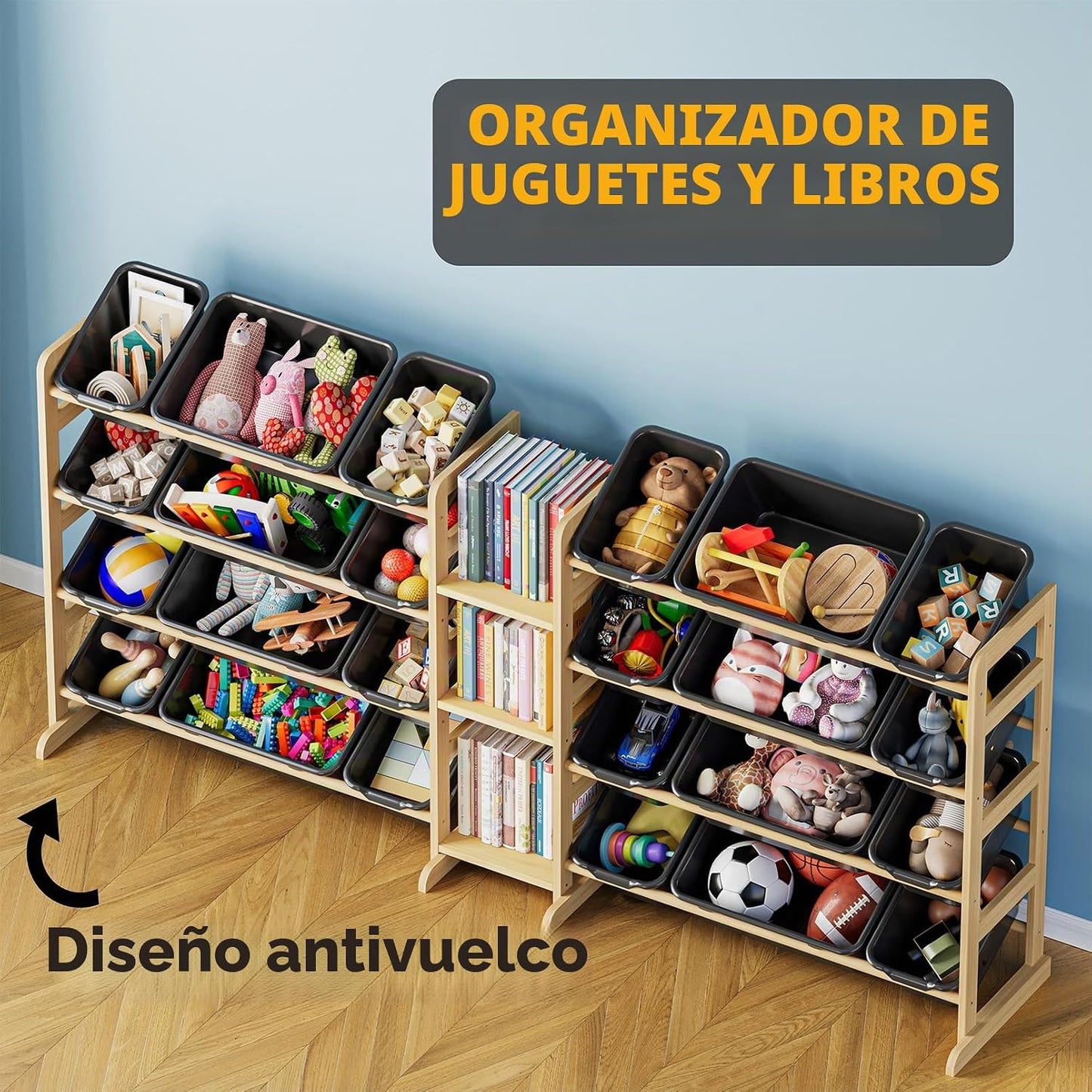 SpaceAid Organizador Grande de Almacenamiento de Juguetes con 24 Co...