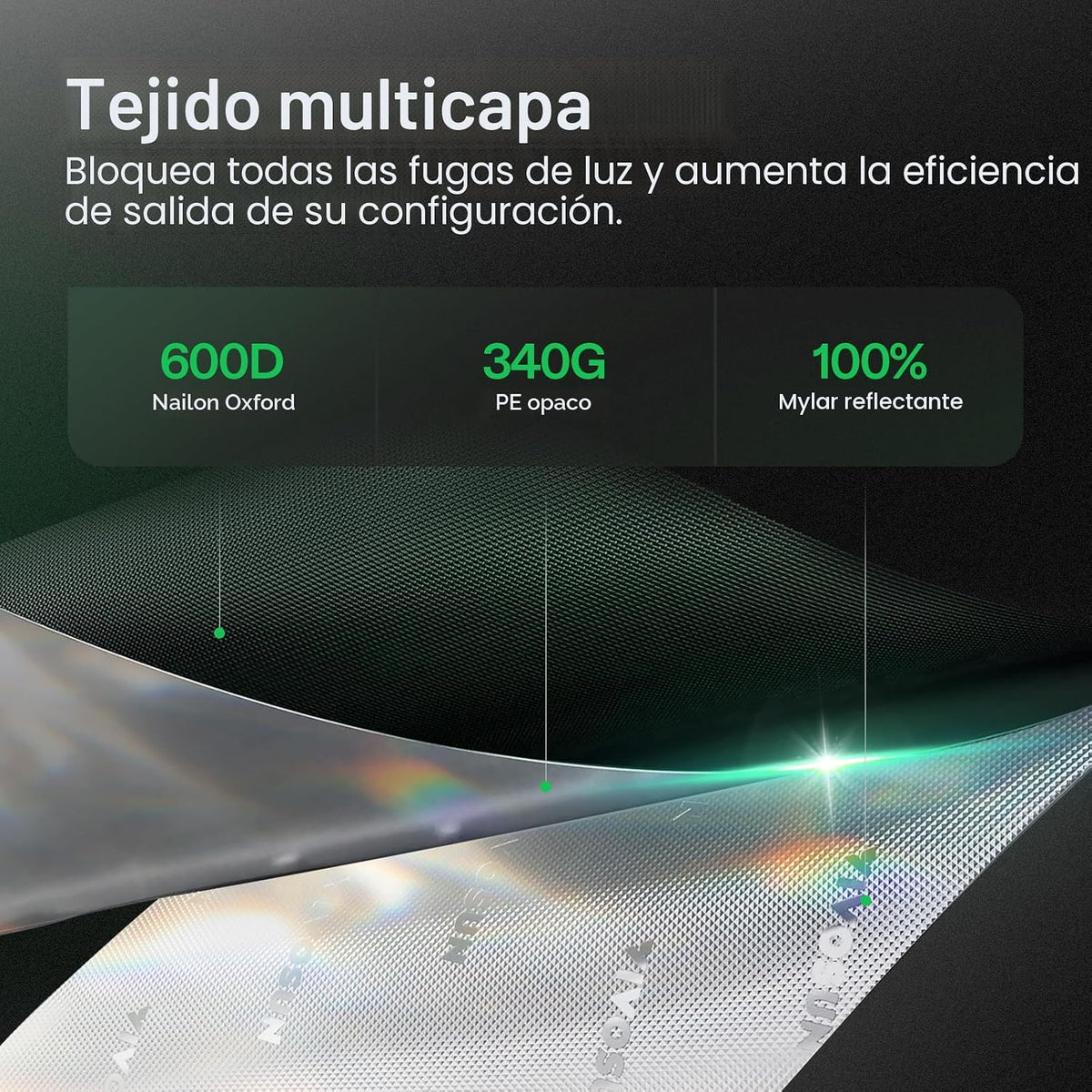 Tienda para cultivo hidropónico de polietilentereftalato Vivosun de...