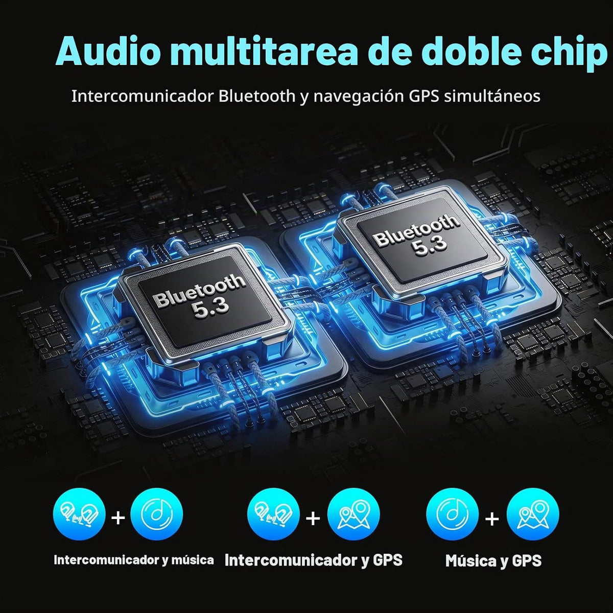 WeClear L2 - Auriculares Bluetooth para motocicleta, intercomunicad...