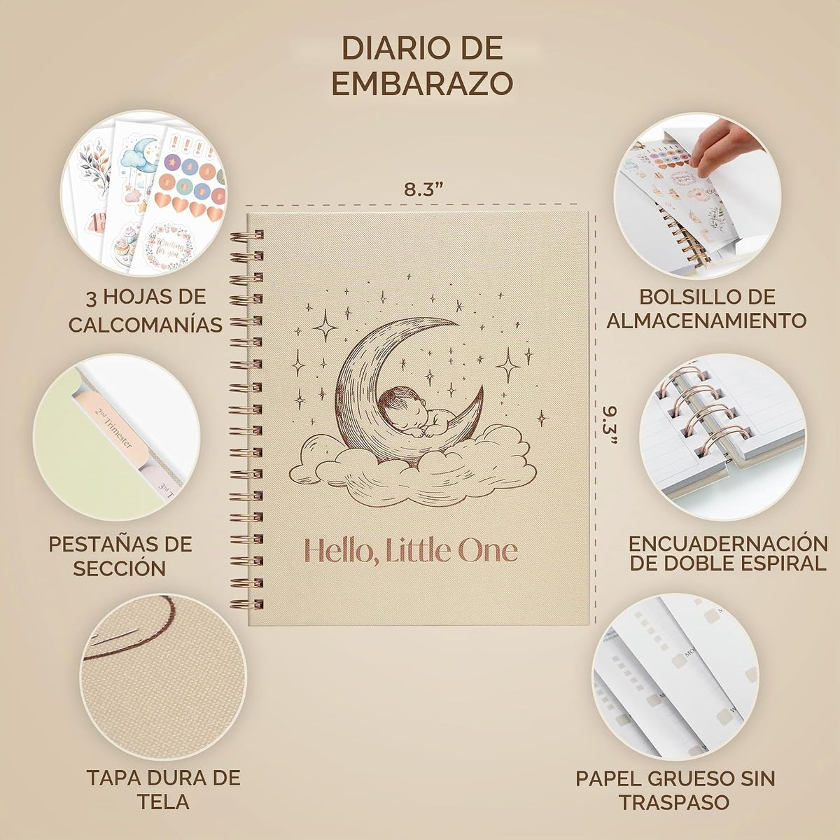 Skyline Diario Planificador de Embarazo \u2013 Libro de registro de...