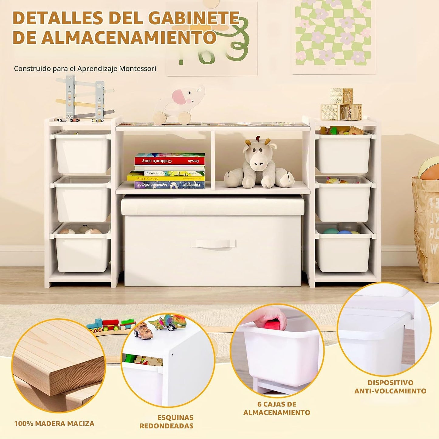MallBest Estantería Montessori para Niños - 100% Madera de Pino Mac...