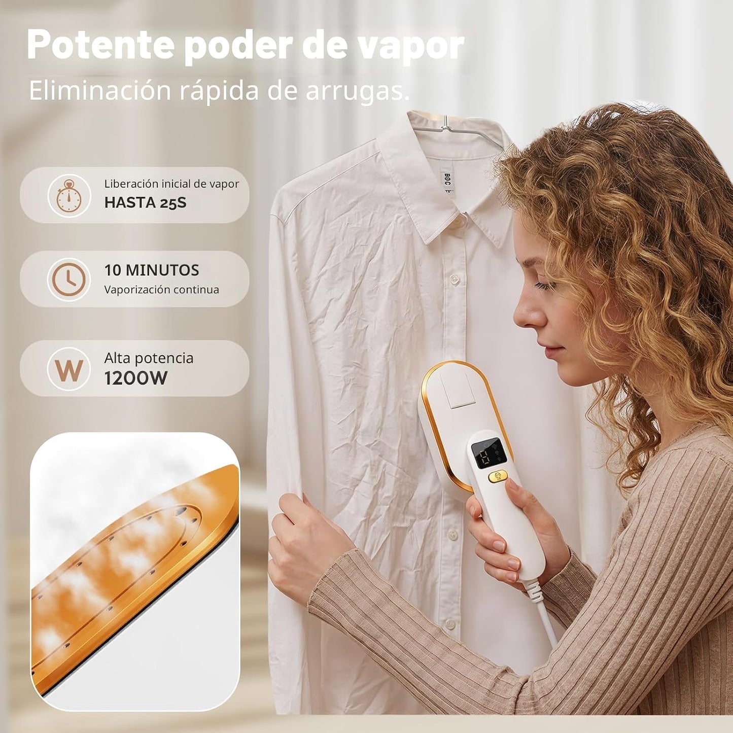 Droyek Vaporizador portátil de viaje para ropa, potente vaporizador...