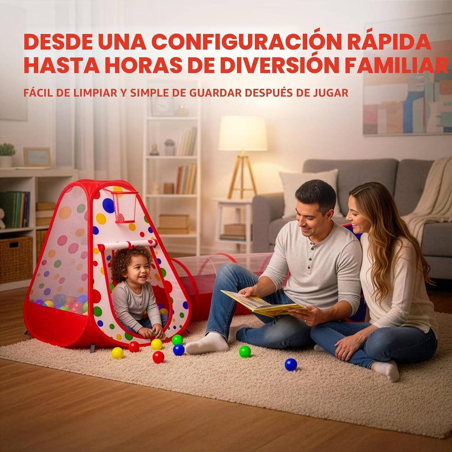 Playz Tiendas de campaña para niños, 5 piezas, túneles de gateo y p...