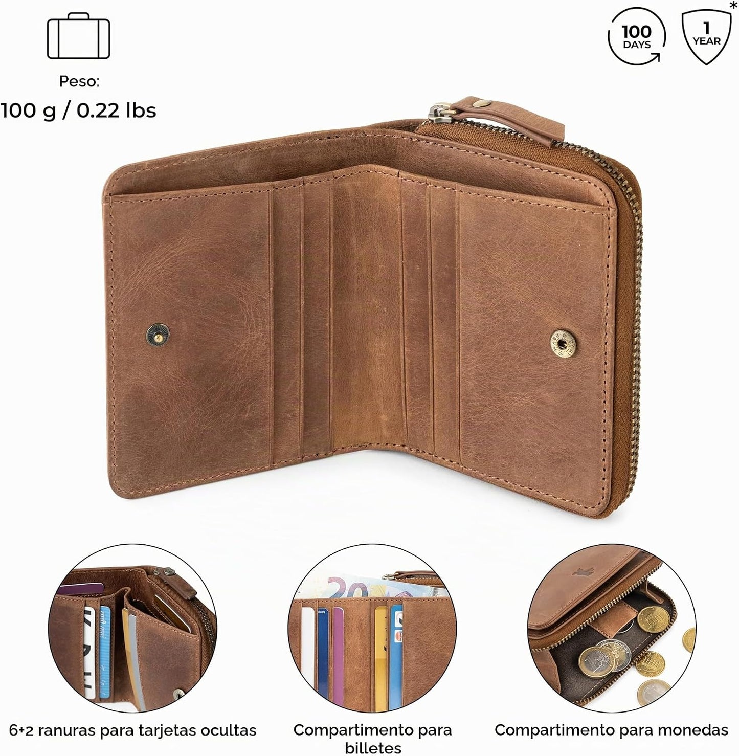 BERLINER BAGS Cartera pequeña de cuero genuino Mujer Sara, Caja de...