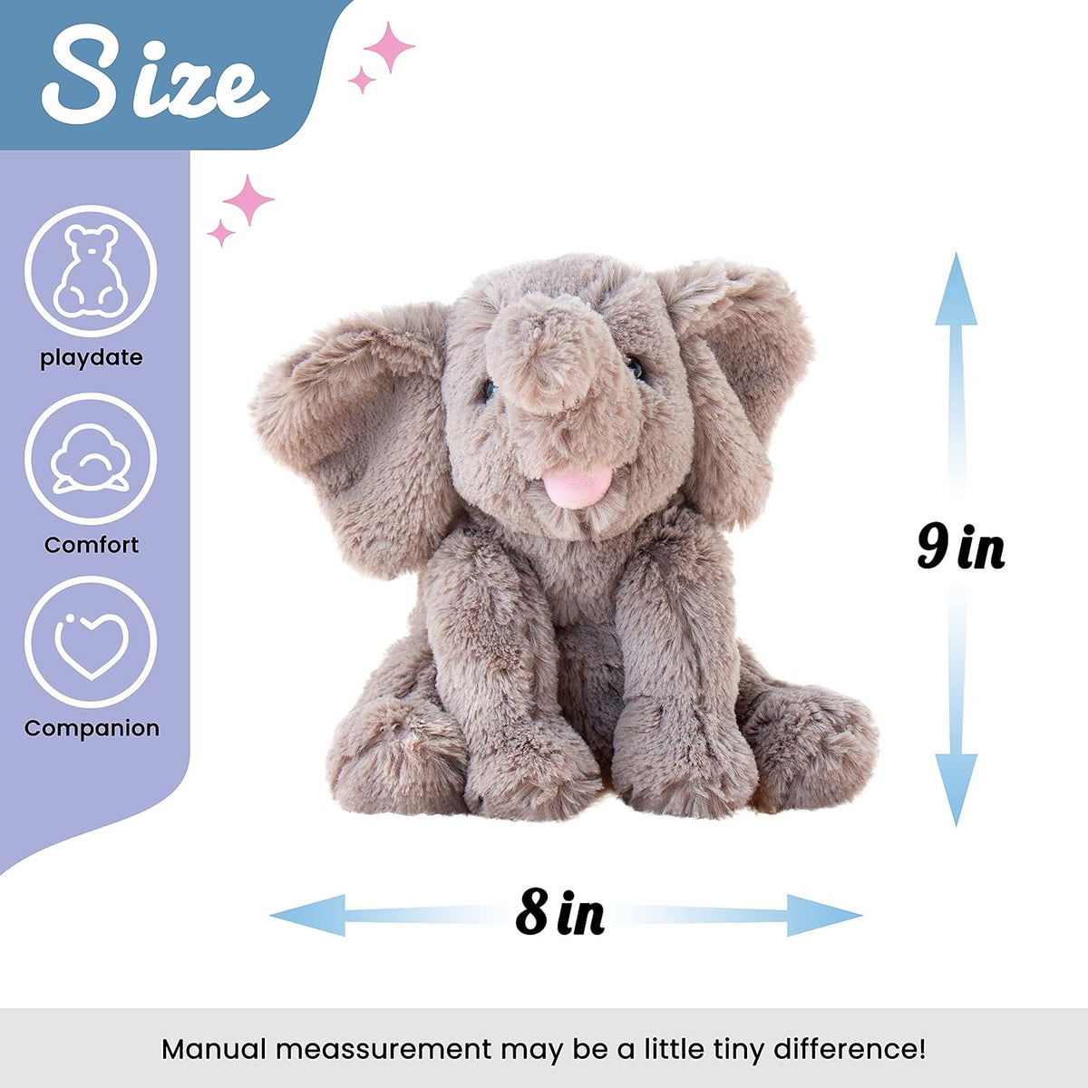 Hopearl Adorable becerro de peluche suave Elefante juguete flexible...