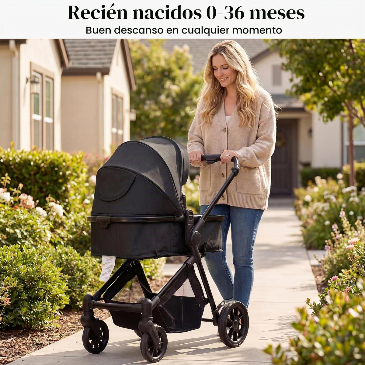 Nurtrarola - Cochecito de bebé ligero 2 en 1 con asiento reversible...