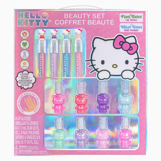 Hello Kitty - Juego de maquillaje con esmalte de uñas y brillo de l...