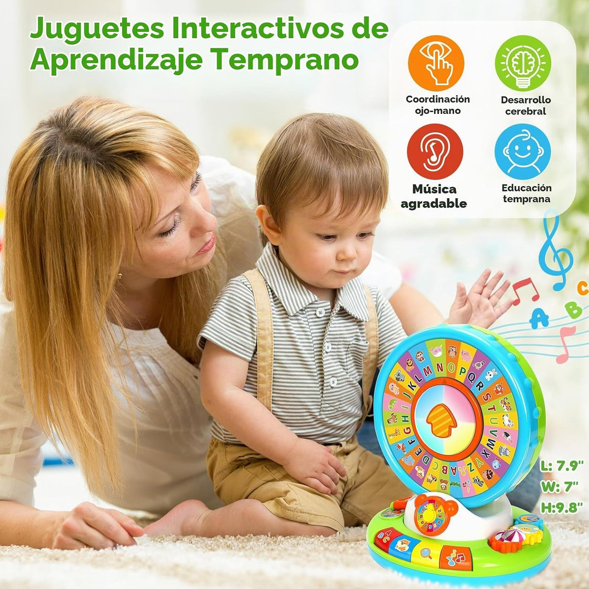 Juguetes para niños de 1, 2, 3 años, niños y niñas, alfabeto zoológ...