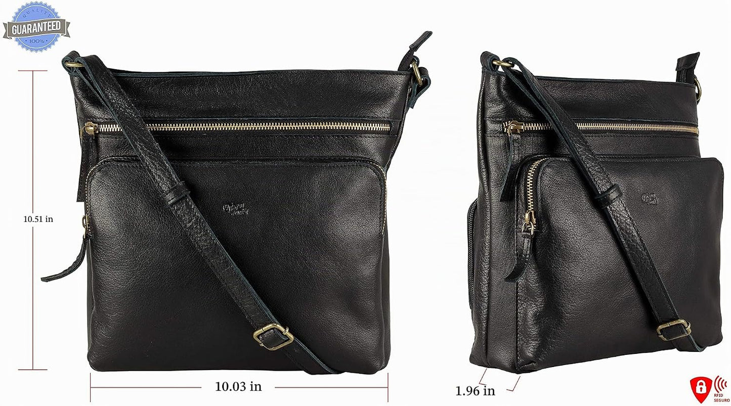 Mou Meraki Bolso cruzado de cuero genuino y bolsos - Bolso cruzado...