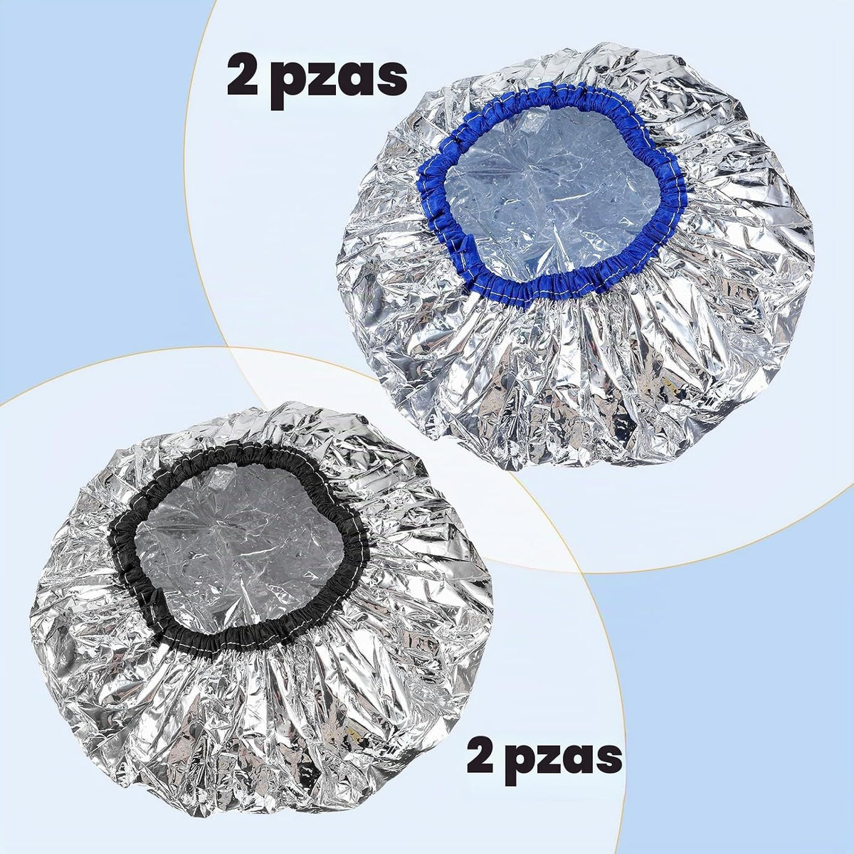 4 tapones térmicos para acondicionamiento profundo, gorros de ducha...