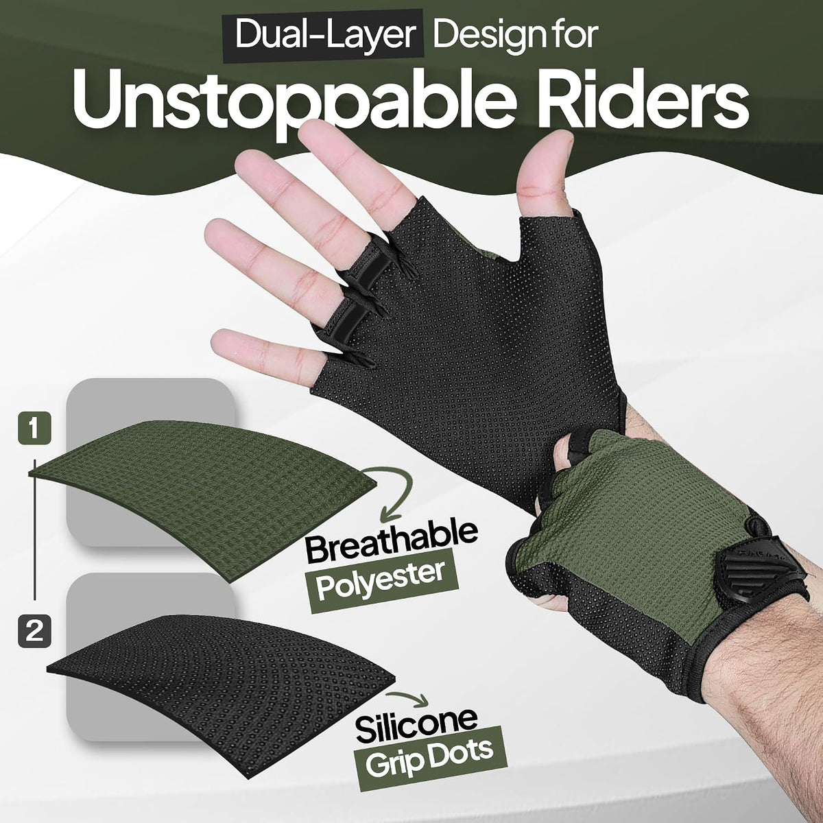 SAGA SPORTS 3 pares de guantes de ciclismo para niños, guantes de c...