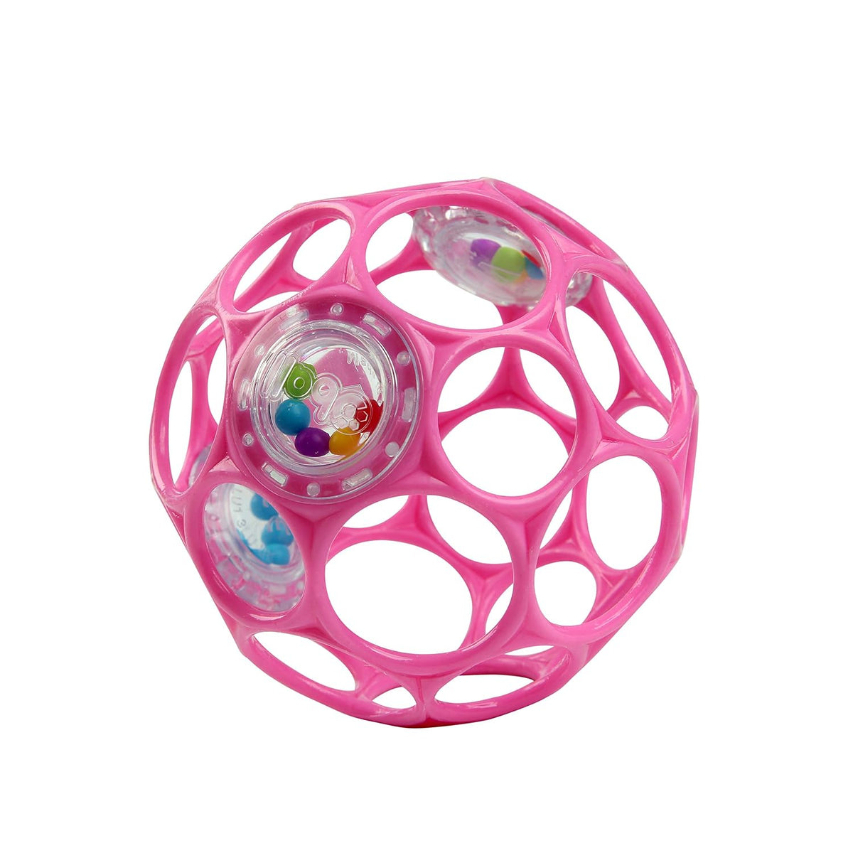 Bright Starts Oball Rattle - Juguete de agarre fácil, color rosa, p...