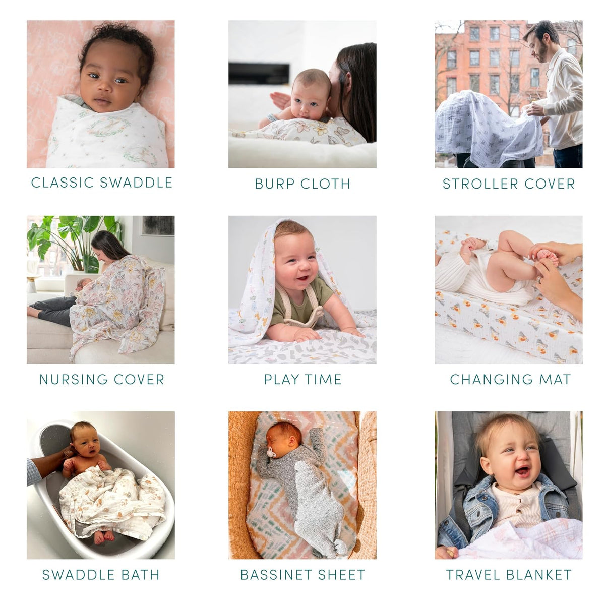 aden + anais Essentials - Manta de muselina para bebé, manta de rec...