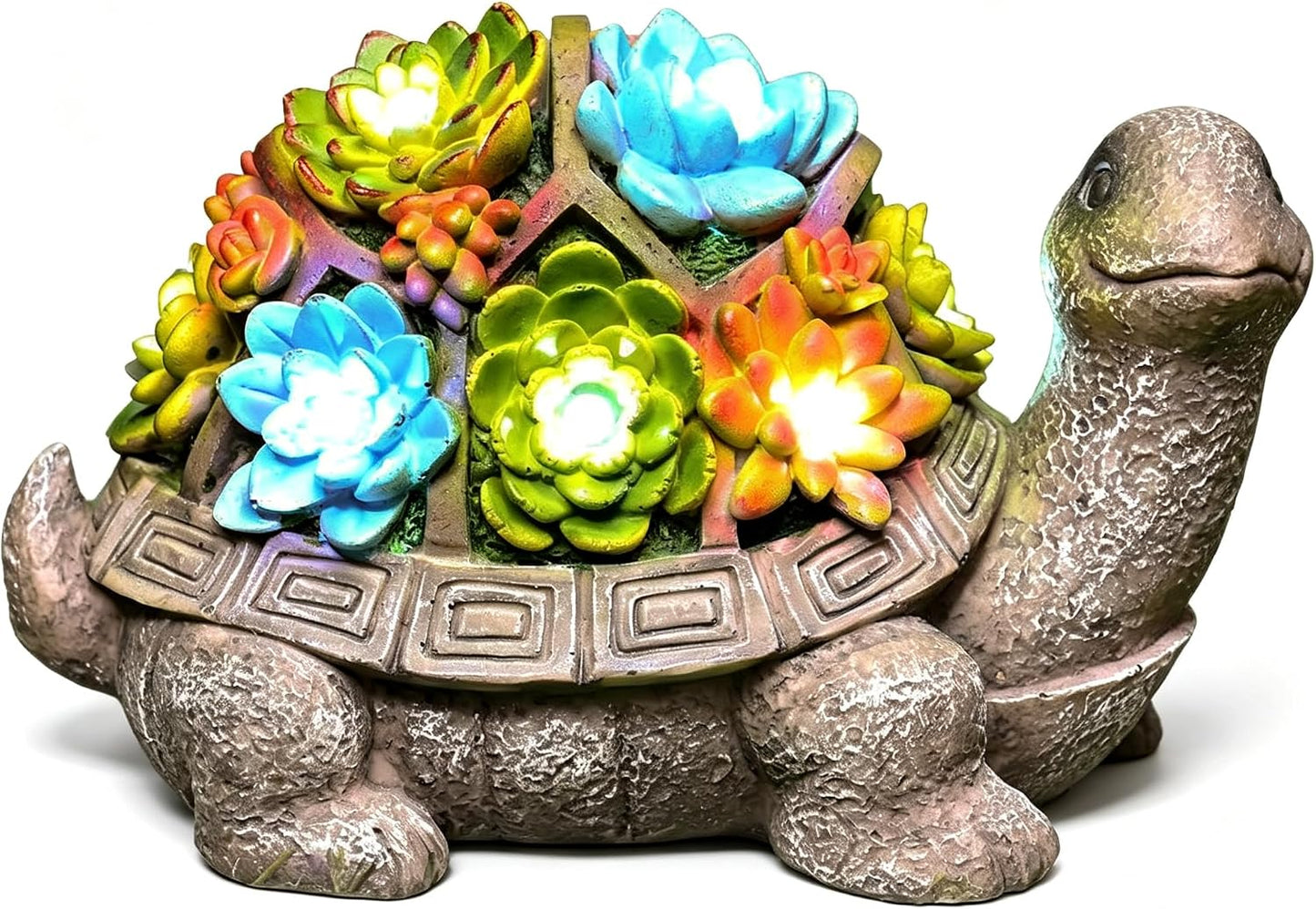 Estatuas de jardín solar GIGALUMI Figura de tortuga Luces para exte...