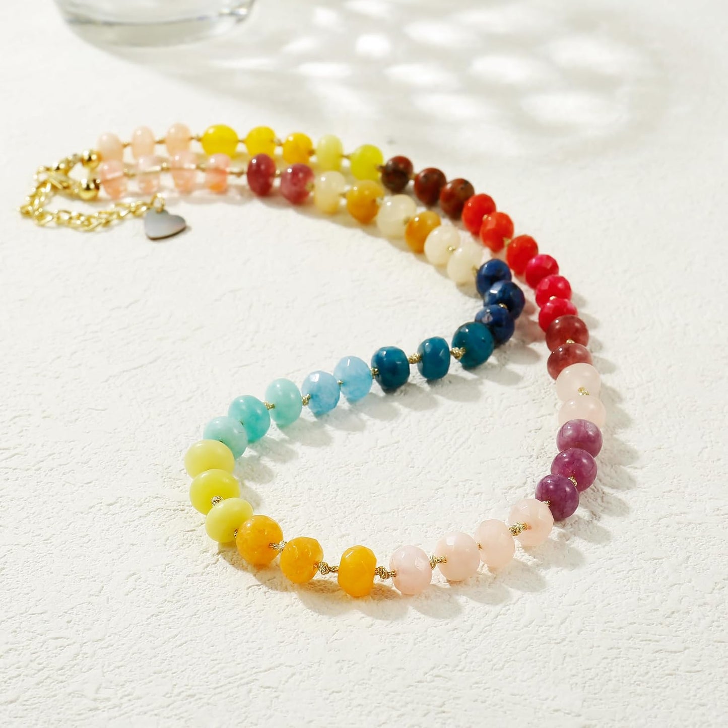 Collar de cuentas de piedras preciosas para mujer, collar de perlas...