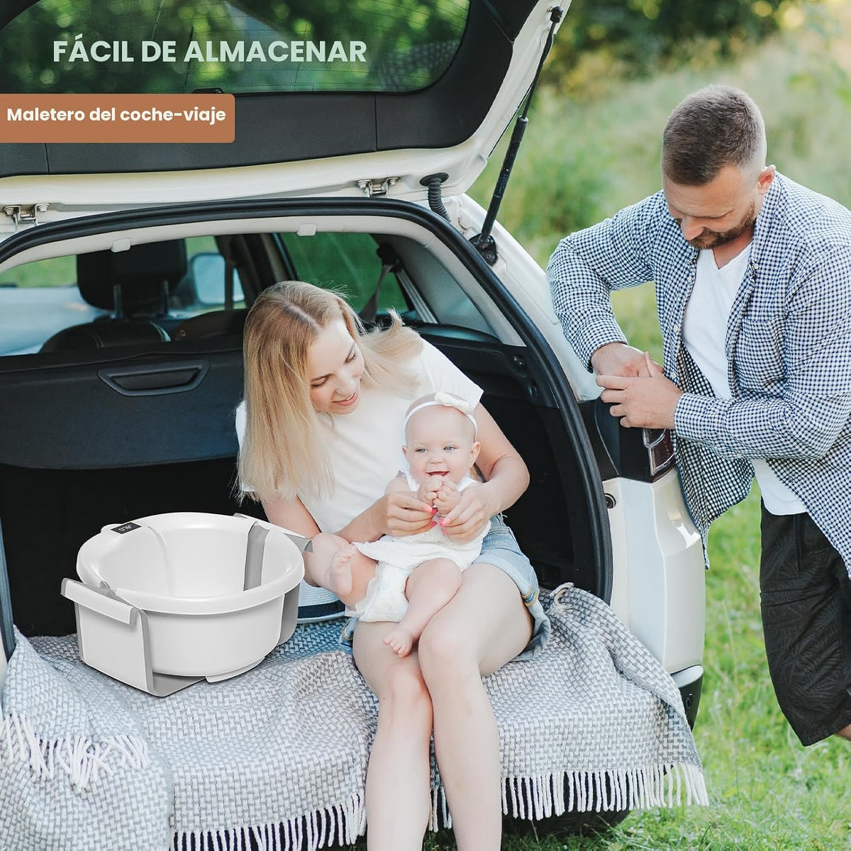 Bañera plegable para bebés, bañeras para recién nacidos con cojín s...