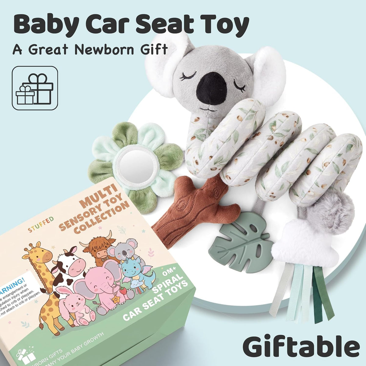 Stuffed Juguetes estéticos de asiento de automóvil en espiral Koala...