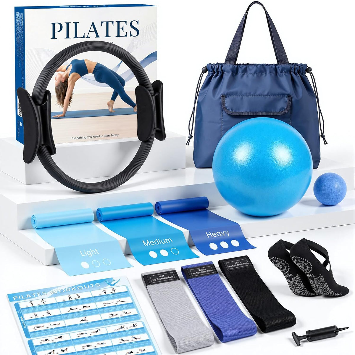 GINMIC Kit de pilates, equipo de pilates para entrenamientos en cas...