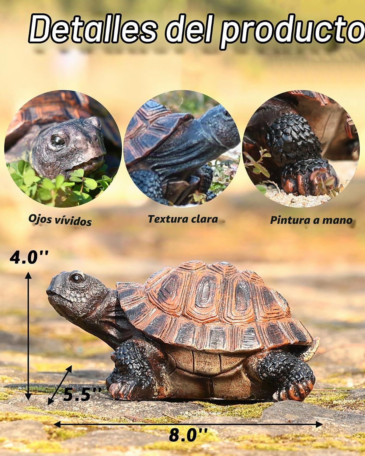 Estatua de tortuga Sdeetesamjun, escultura de jardín de resina para...
