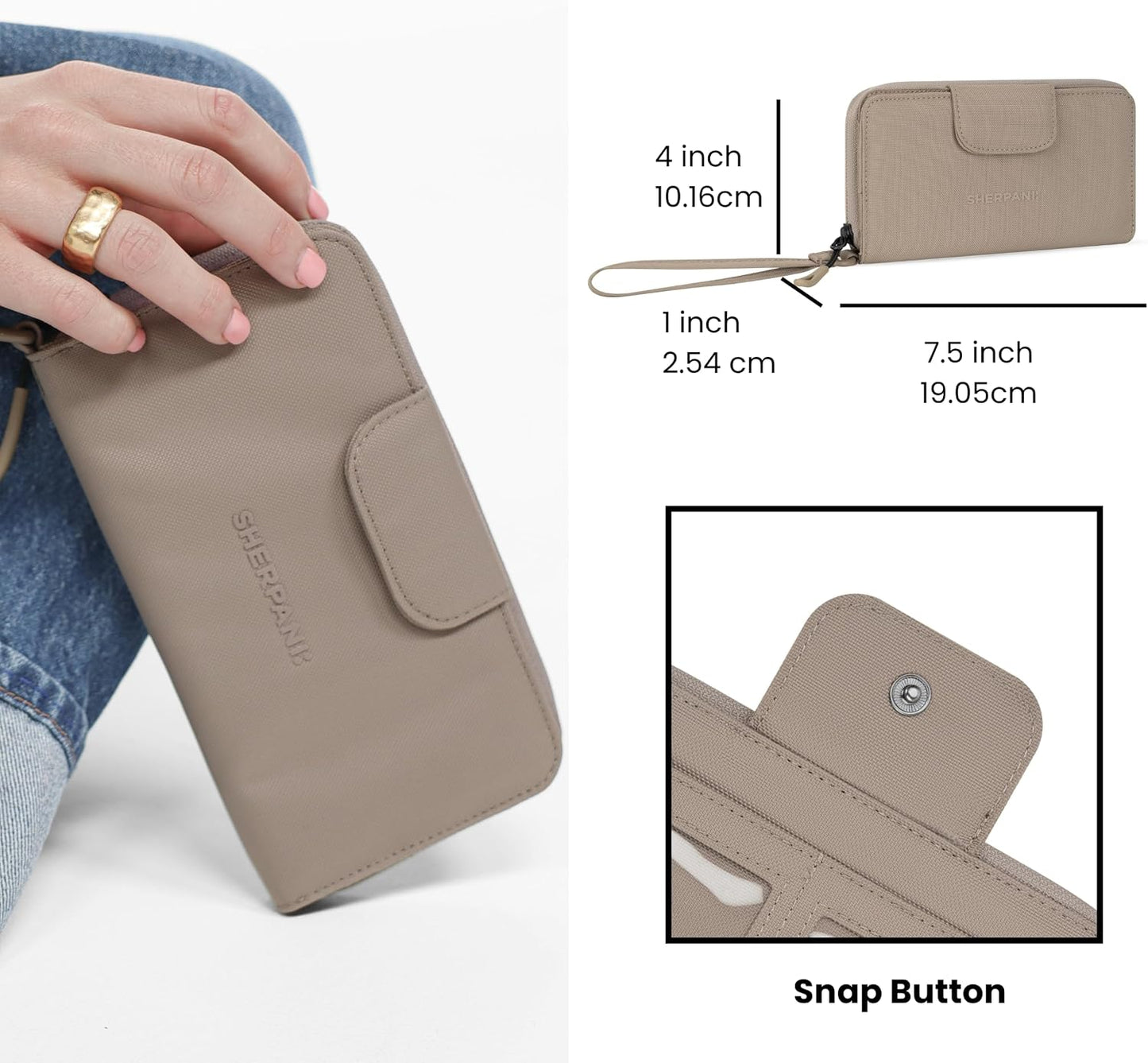 Sherpani Tulum, cartera con cremallera RFID para mujer, pulsera (Du...