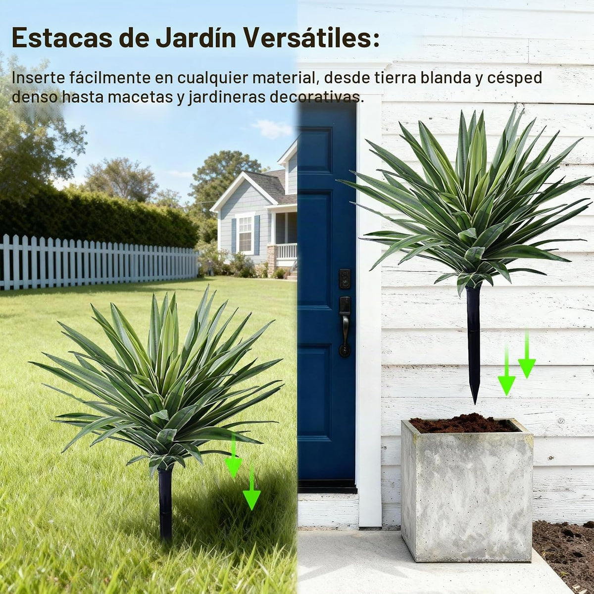 Planta Artificial de Agave Macetas Falsas de Agave para Interior Ex...