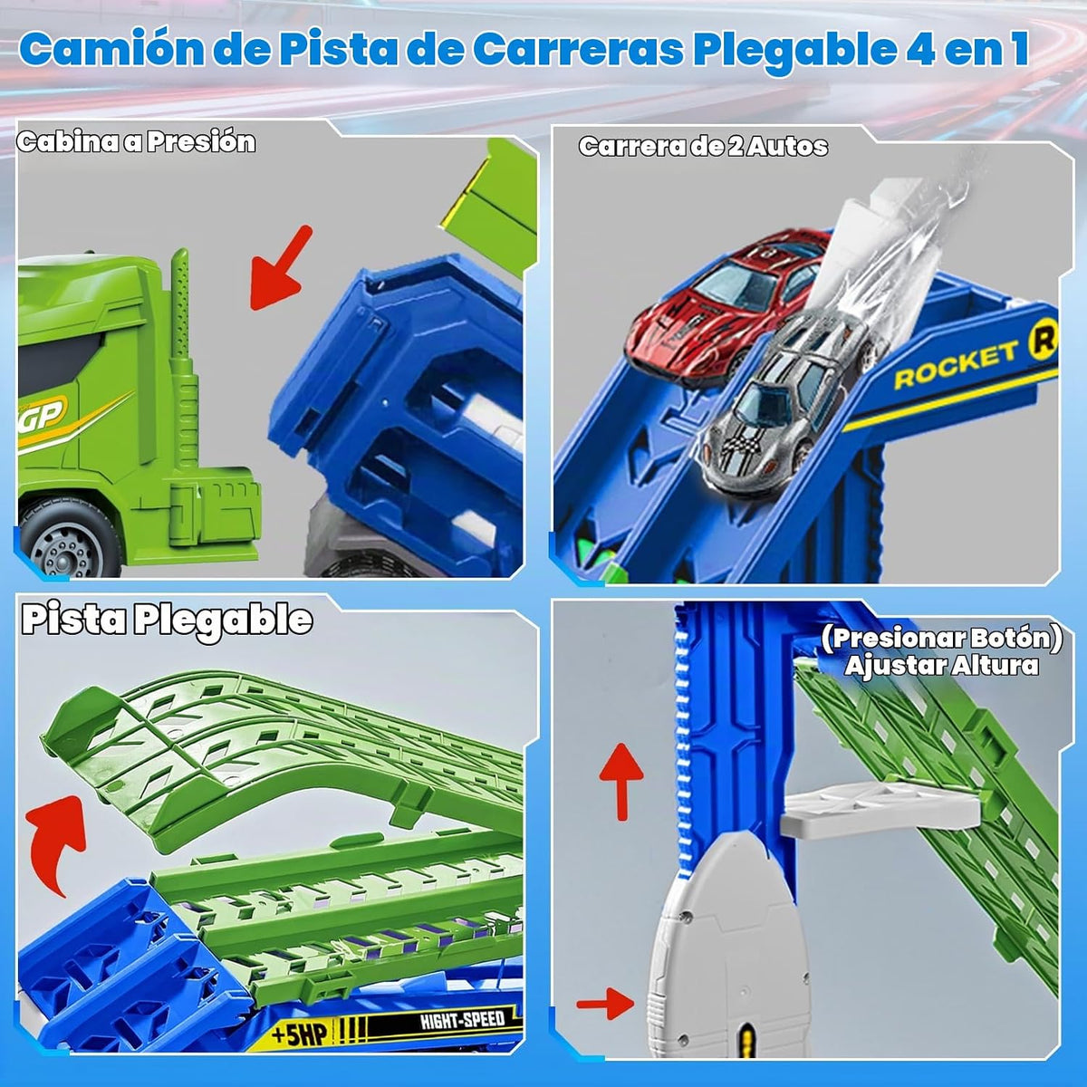 Camión de carreras de juguete para niños de 3, 4, 5, 6 años, camión...