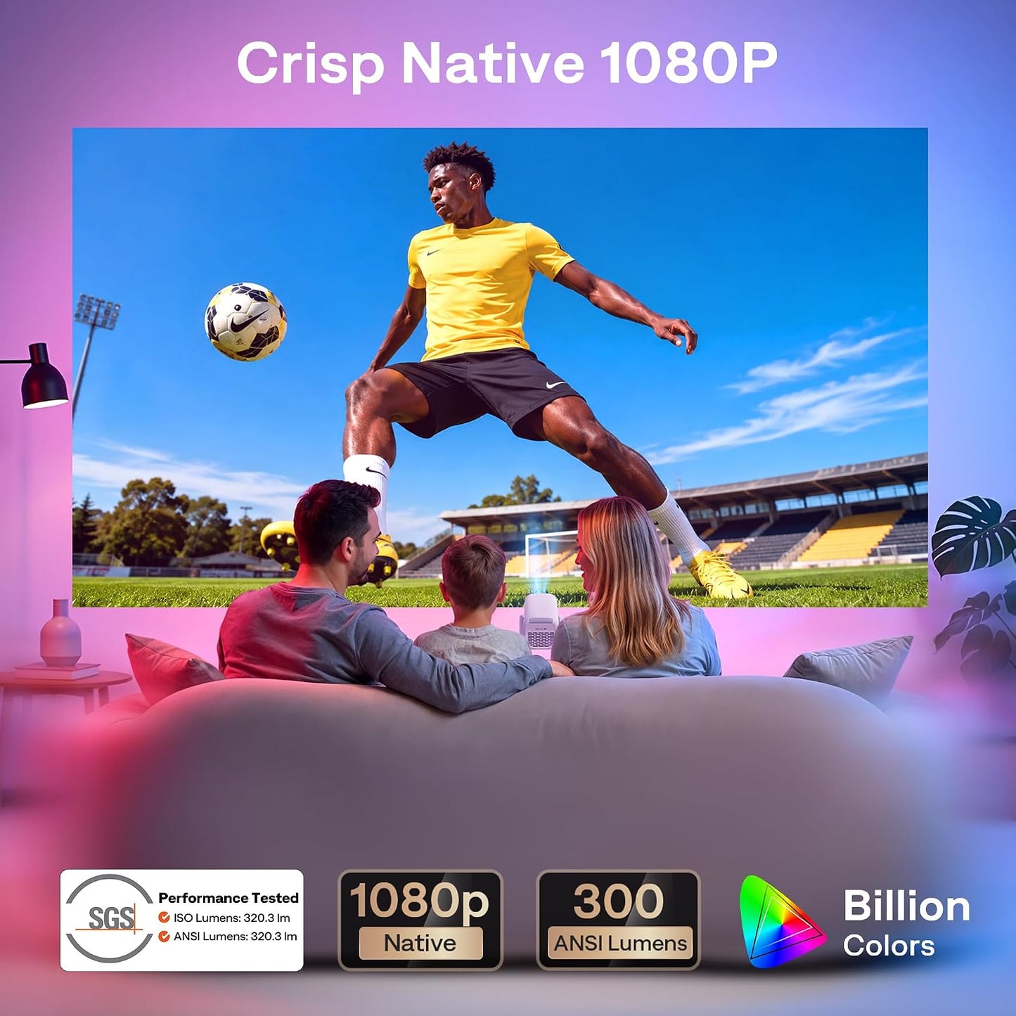 Aurzen Roku TV D1R air Proyector portátil inteligente para exterior...