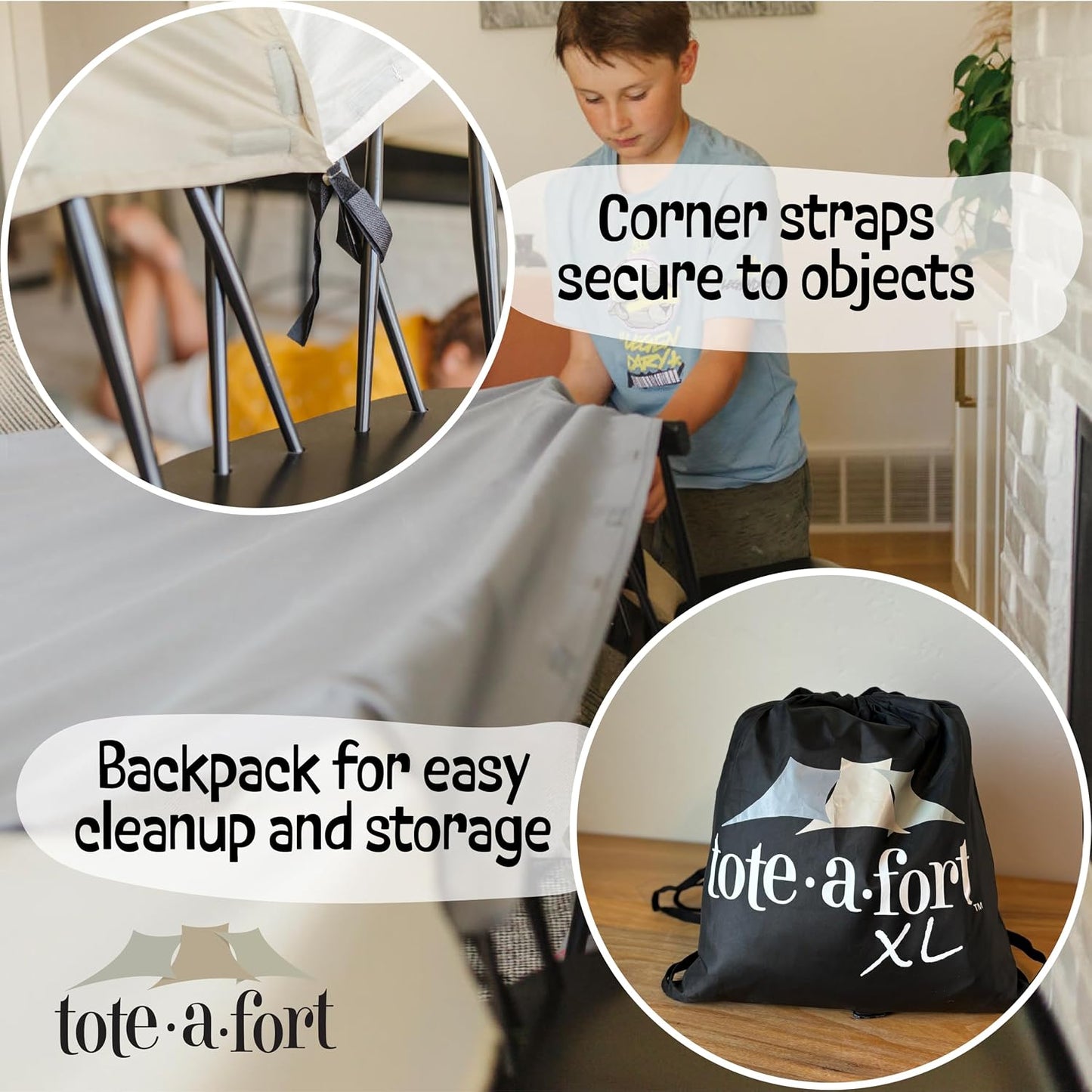 Tote a Fort Earthy XL Kit de Construcción de Fortaleza de Mantas pa...