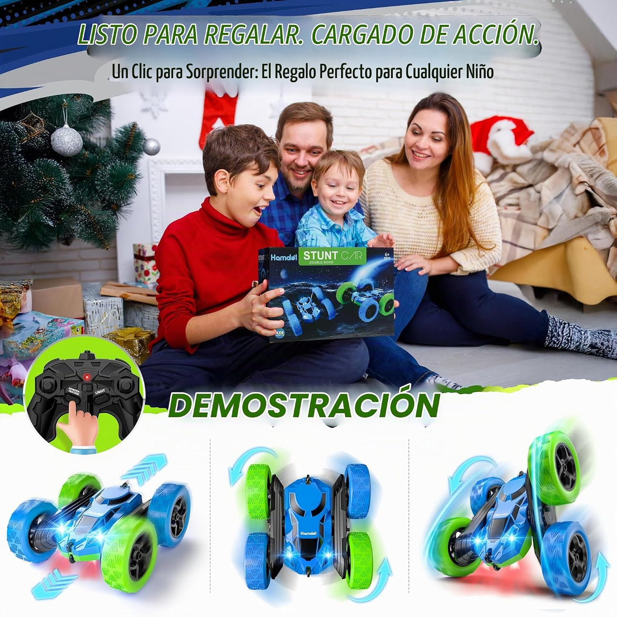 Hamdol Auto RC mejorado para niños, vehículo de acrobacias de doble...