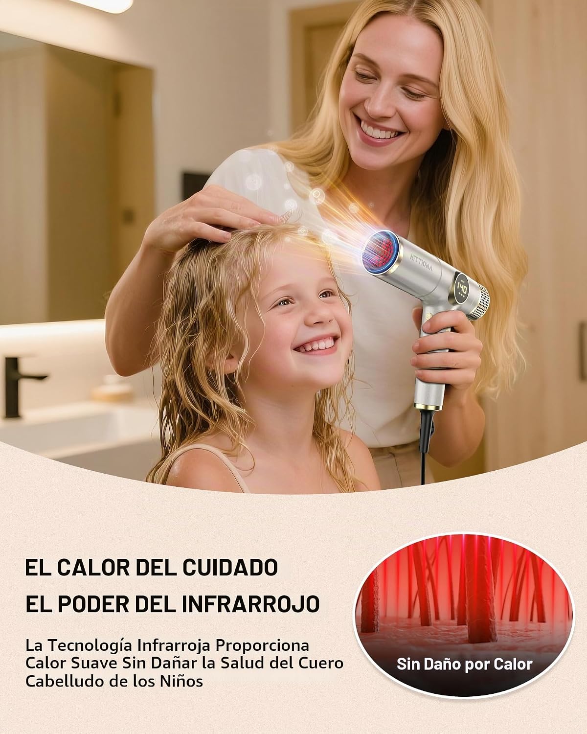 Secador de pelo iónico infrarrojo de doble voltaje, secador de pelo...