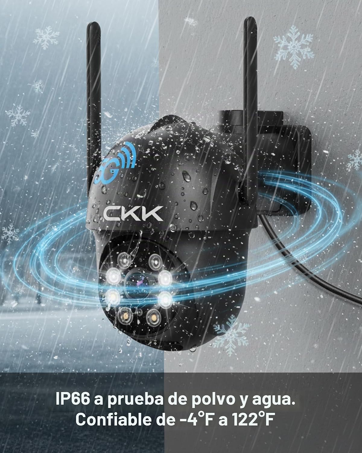 CKK Cámara de seguridad 2K al aire libre 2 unids 3MP PTZ WiFi cámar...