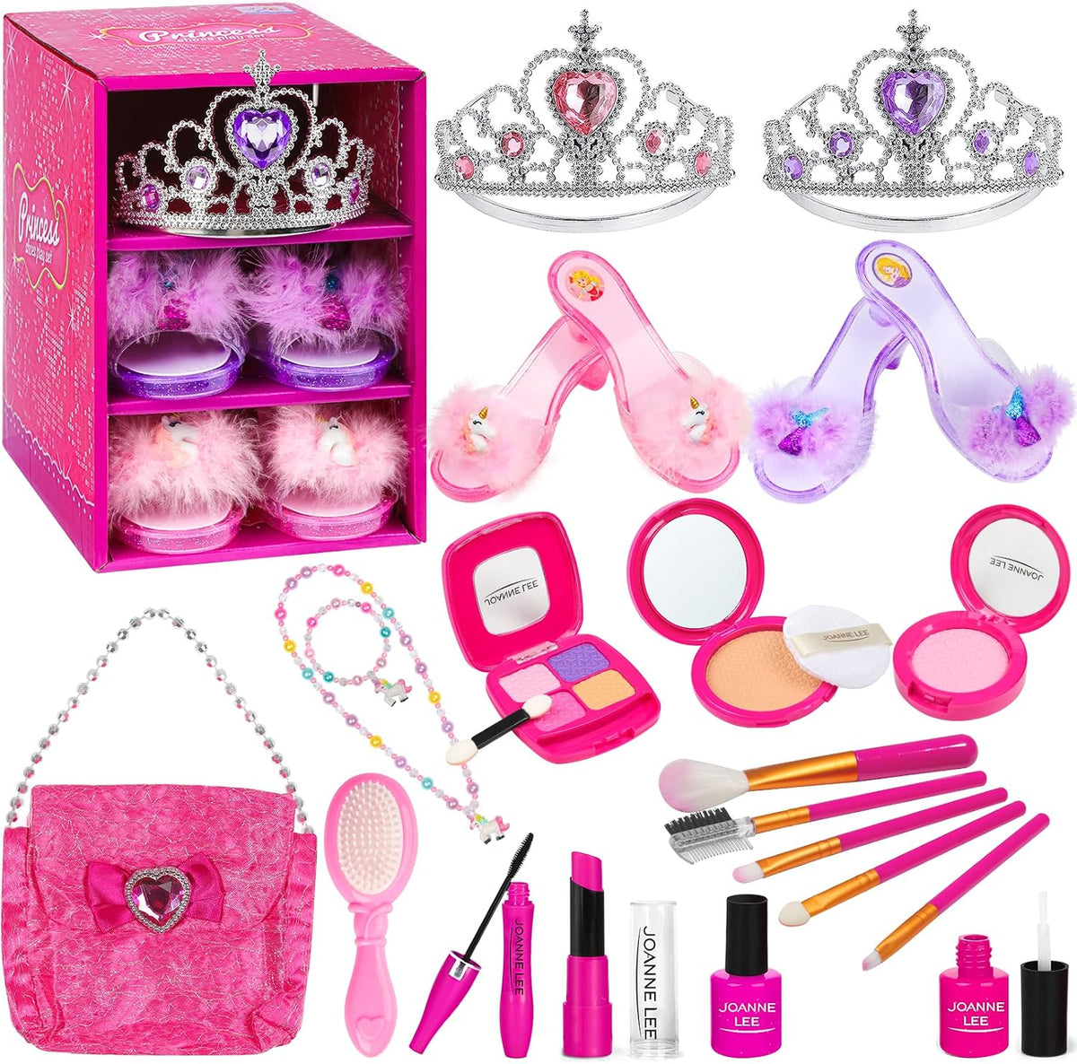Kit de maquillaje infantil para niñas, zapatos de vestir de princes...