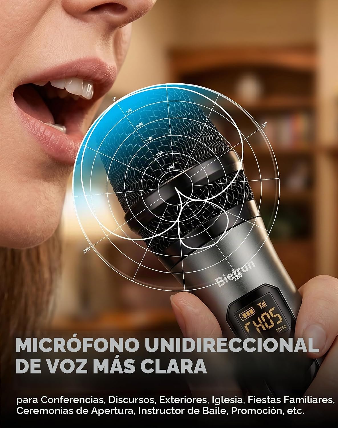 Bietrun Micrófono Inalámbrico XLR, Conjunto de Micrófono Dinámico d...