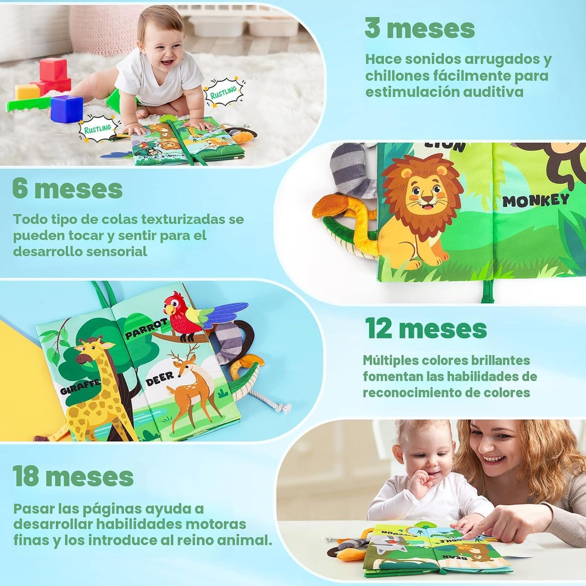 BBWOO Libro Blandito para Bebé - Juguete para Bebé - Regalo de Duch...