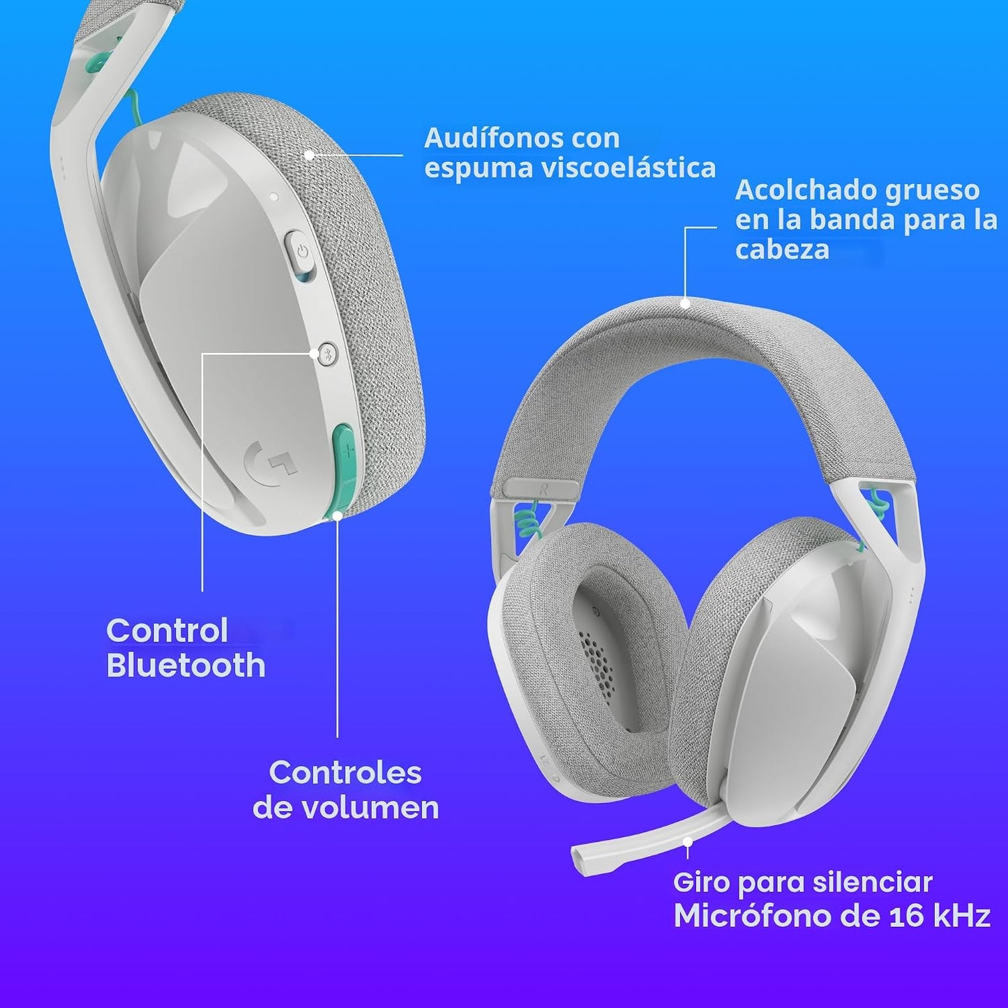 Logitech G 321 Lightspeed Auriculares inalámbricos Bluetooth para j...