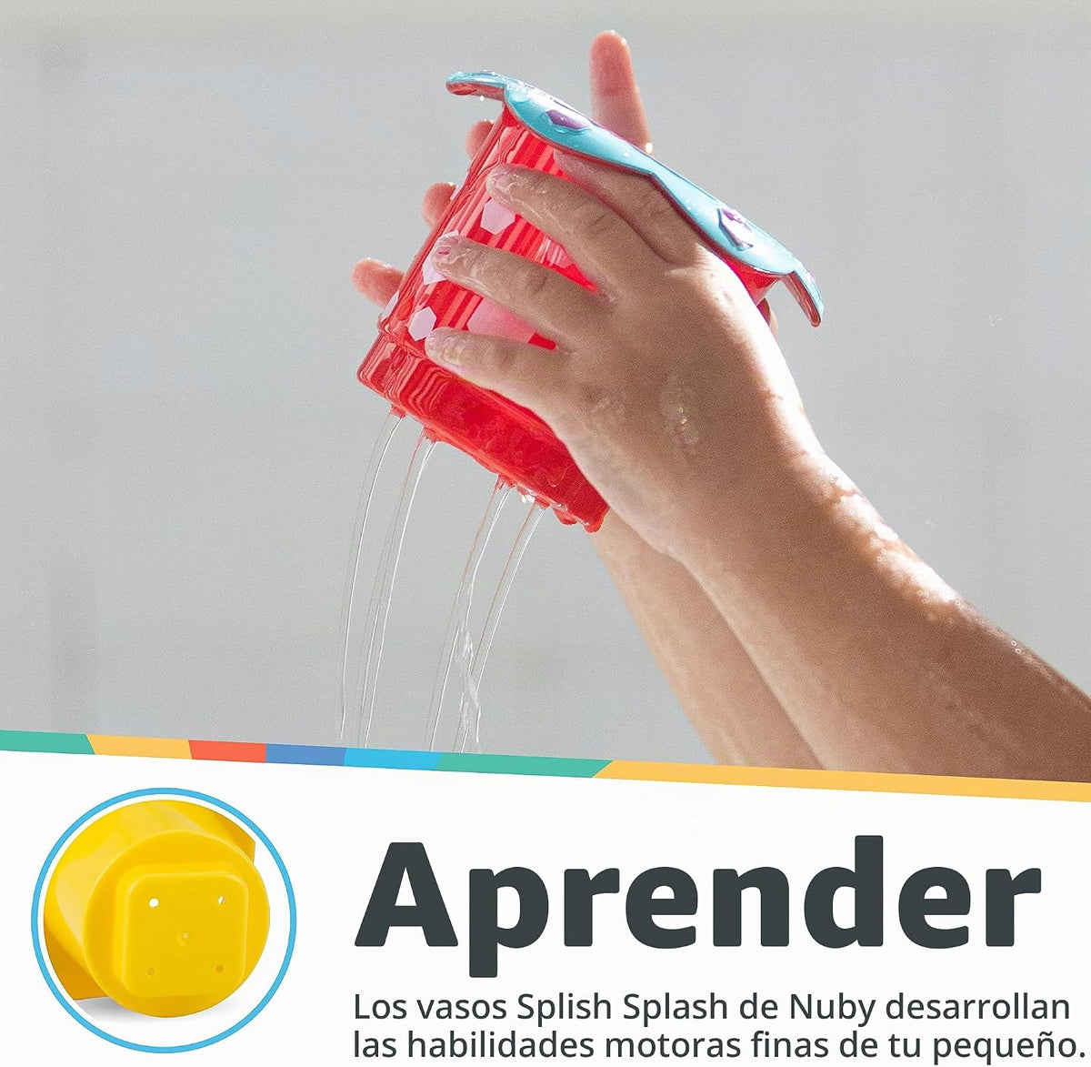 Nuby Tazas para Baño Apilables Splish Splash de 5 Piezas, Juguetes...