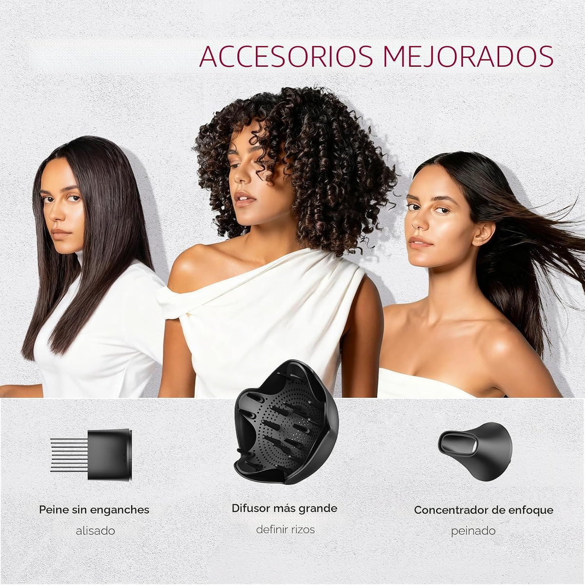 Secador de pelo con difusor TYMO - Secador de pelo iónico de 300 mi...