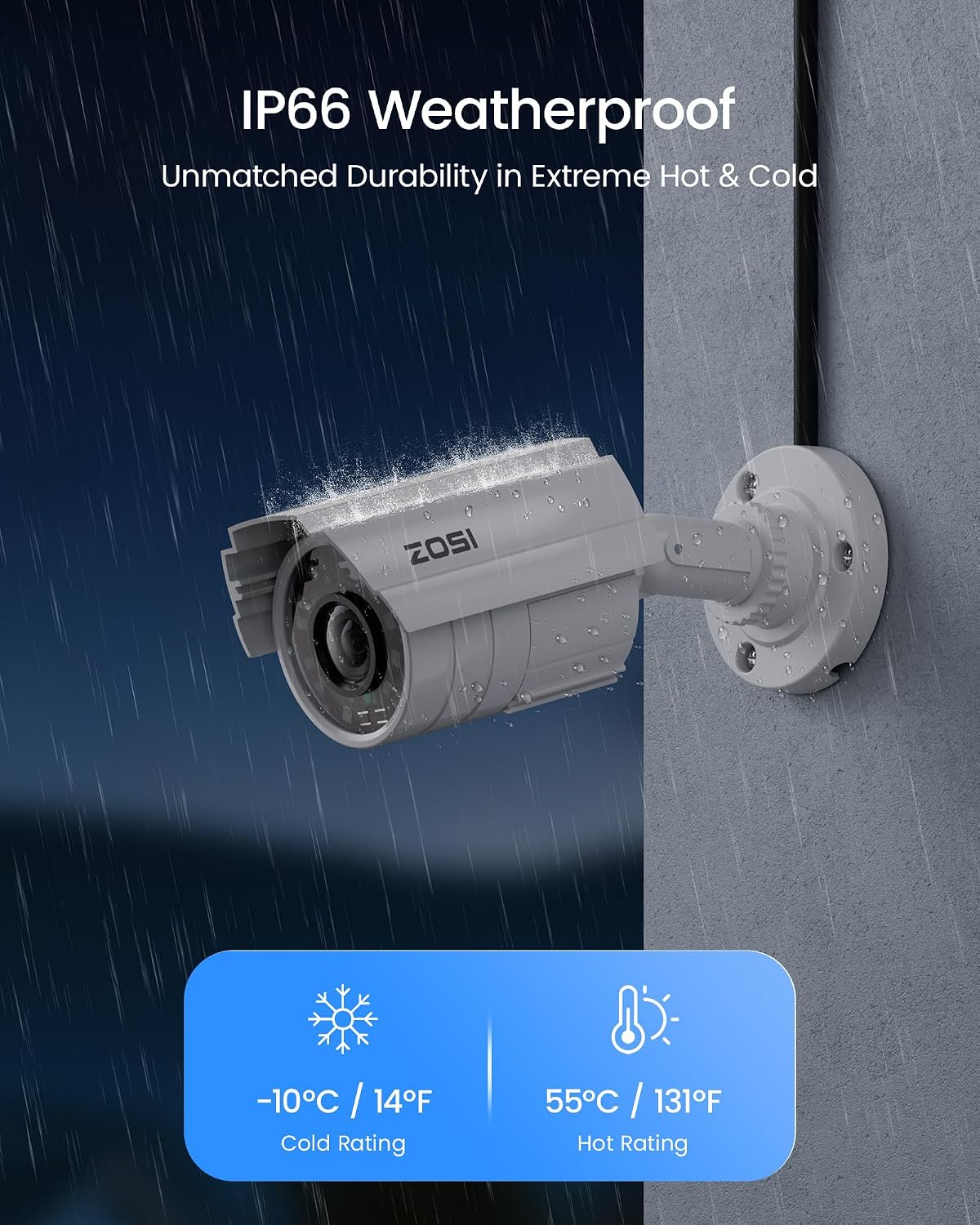 ZOSI - Cámara de seguridad para exteriores e interiores de 2MP, 108...