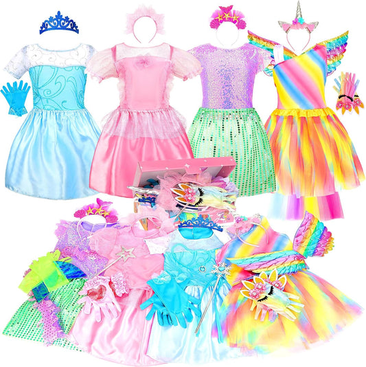 LIMIROLER Ropa de vestir de princesa para niña, disfraz de juego de...